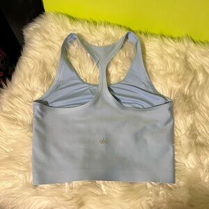 ALO Yoga Baby Blue Racerback Crop Sports Bra